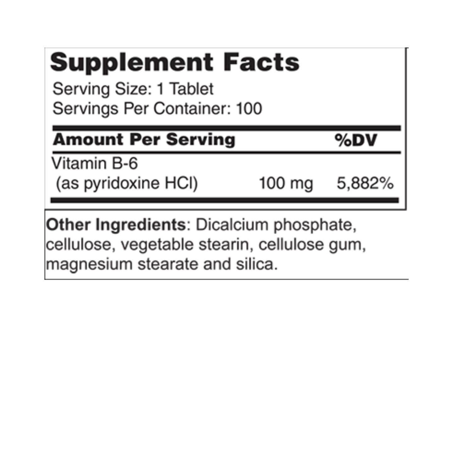 Vitamin B-6 Pyridoxine 100 mg