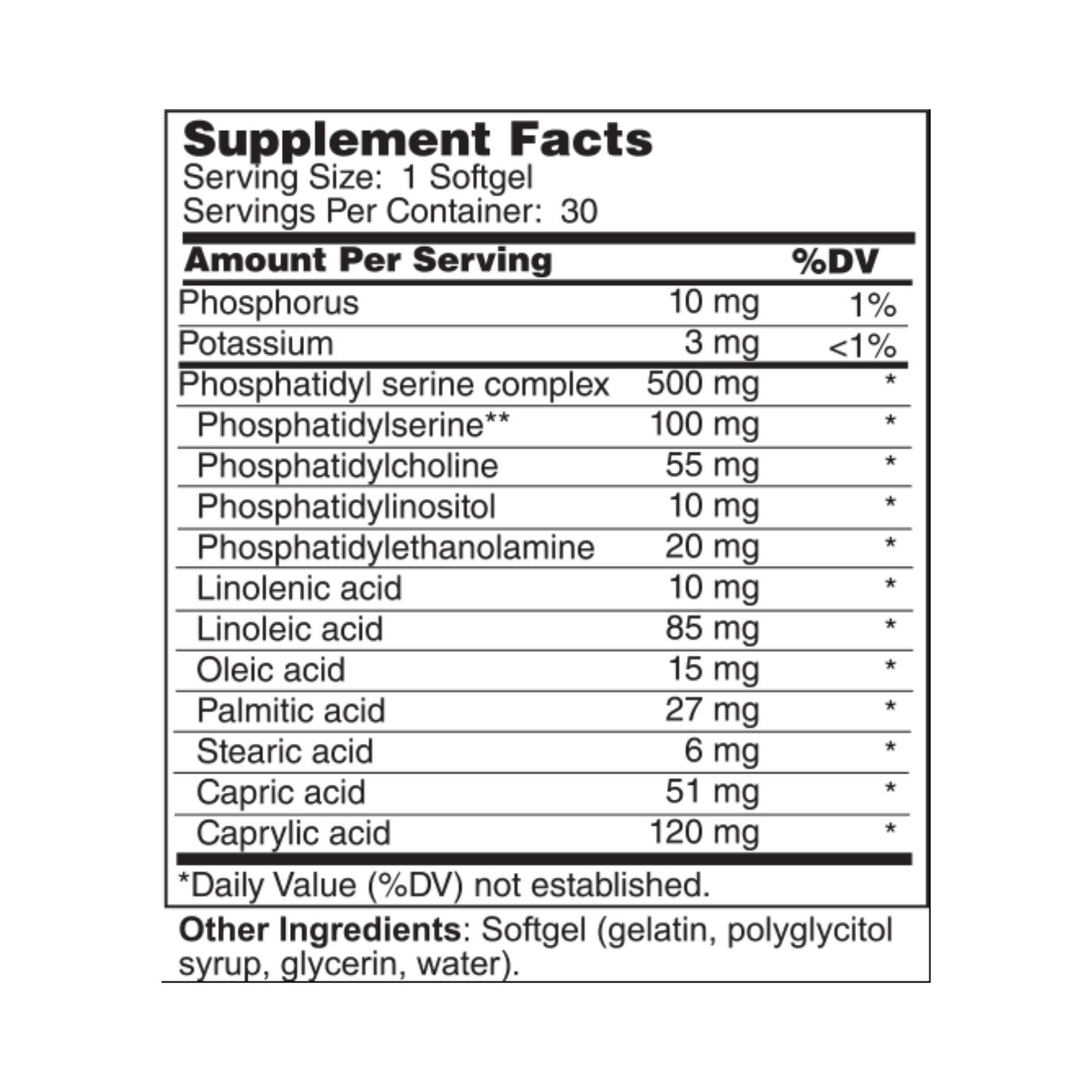 Phosphatidyl Serine Complex 500 mg