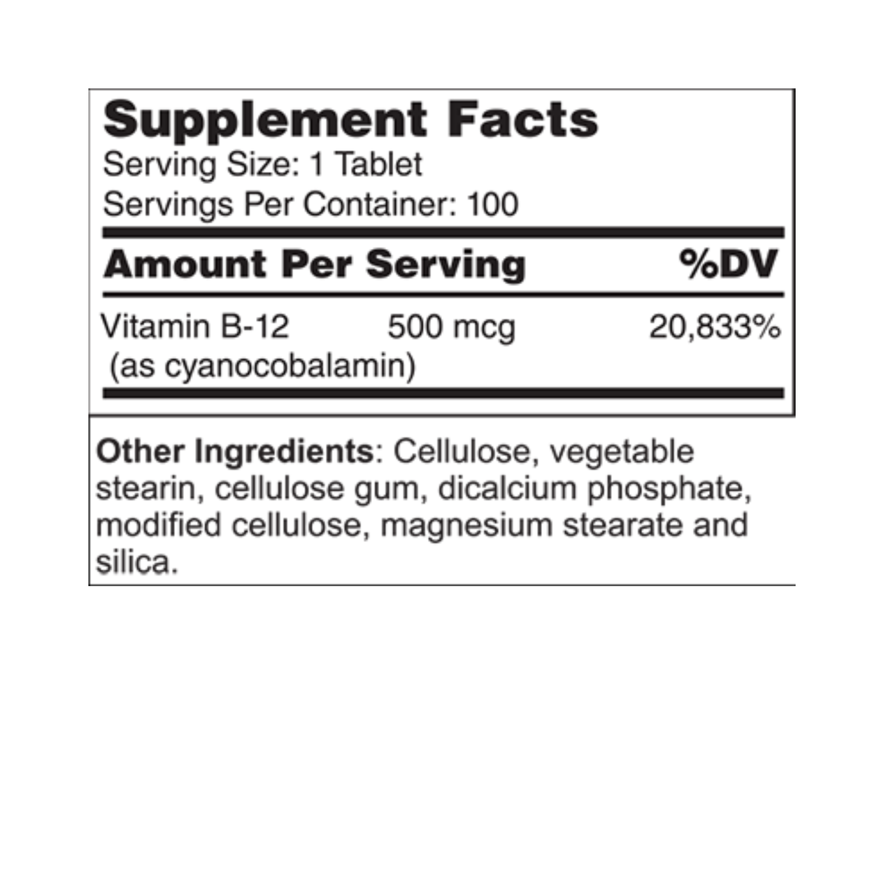 Vitamin B-12 Cyanocobolamin 500 mcg