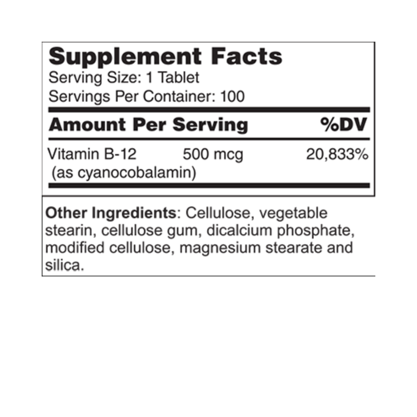 Vitamin B-12 Cyanocobolamin 500 mcg
