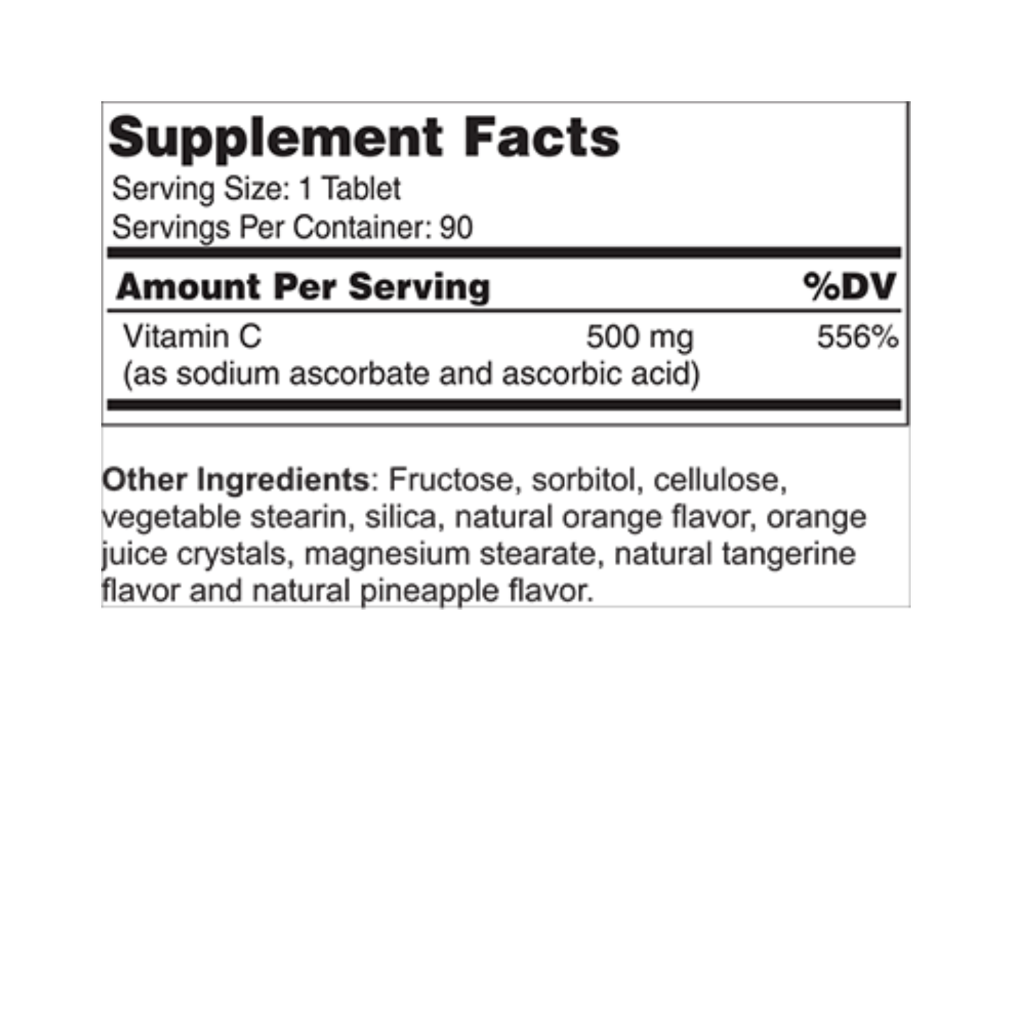 Vitamin C 500 mg Orange Chewable